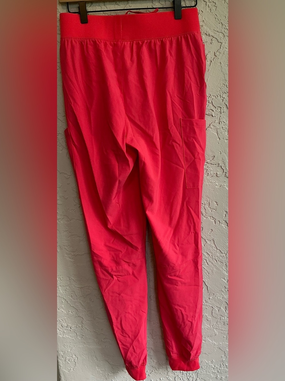 Easy Stretch Bright Pink Utility Scrub Jogger Pants with Pockets